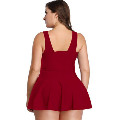 Plus Size Floral Swimdress for Women - Modest One-Piece Swimsuit