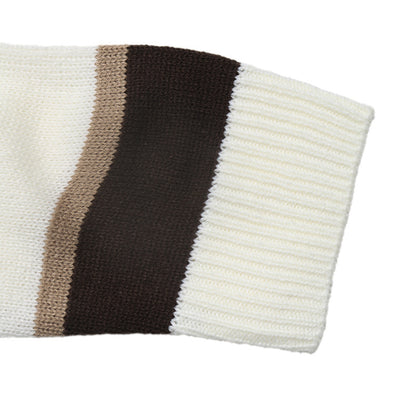 Striped Knit Sweater Crew Neck Loose Pullover