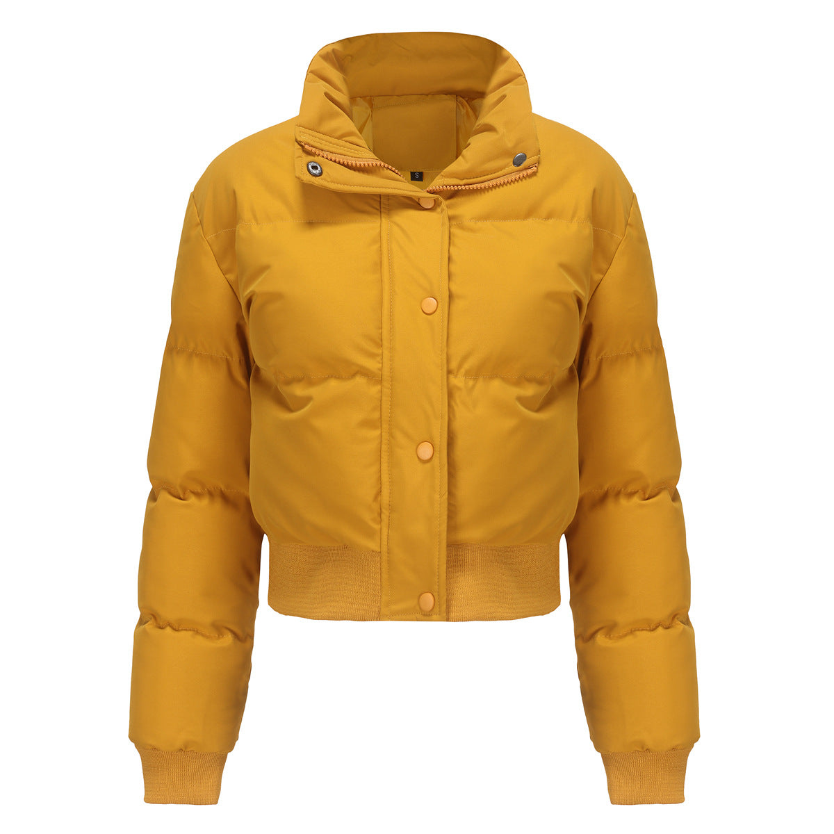 Women's Cropped Puffer Jacket High Neck Winter Coat