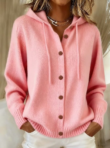 Women's Hooded Button Up Knit Cardigan Sweater