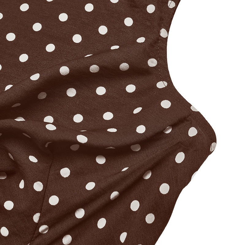 Polka Dot Halter Mini Dress Vintage Resort Summer Dress