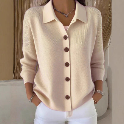 Women's Collared Button Down Knit Cardigan Sweater
