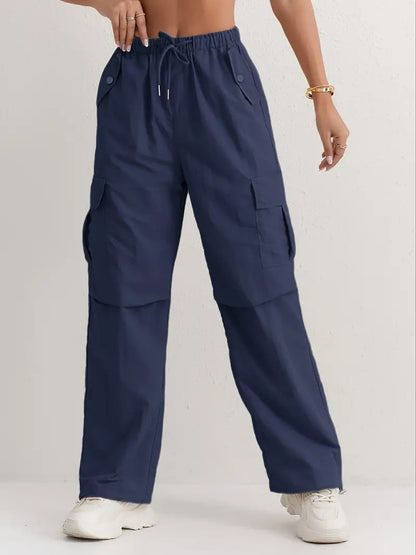 Women's High Waisted Cargo Pants Wide Leg Quick Dry Pockets