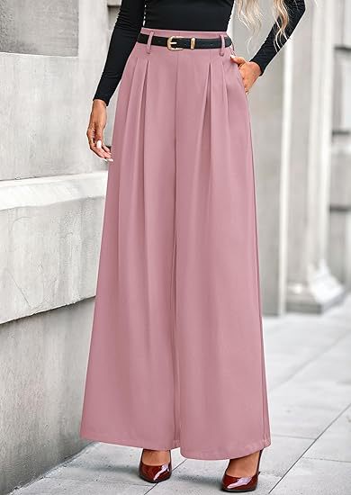 High Waist Wide Leg Dress Pants Business Casual Trousers