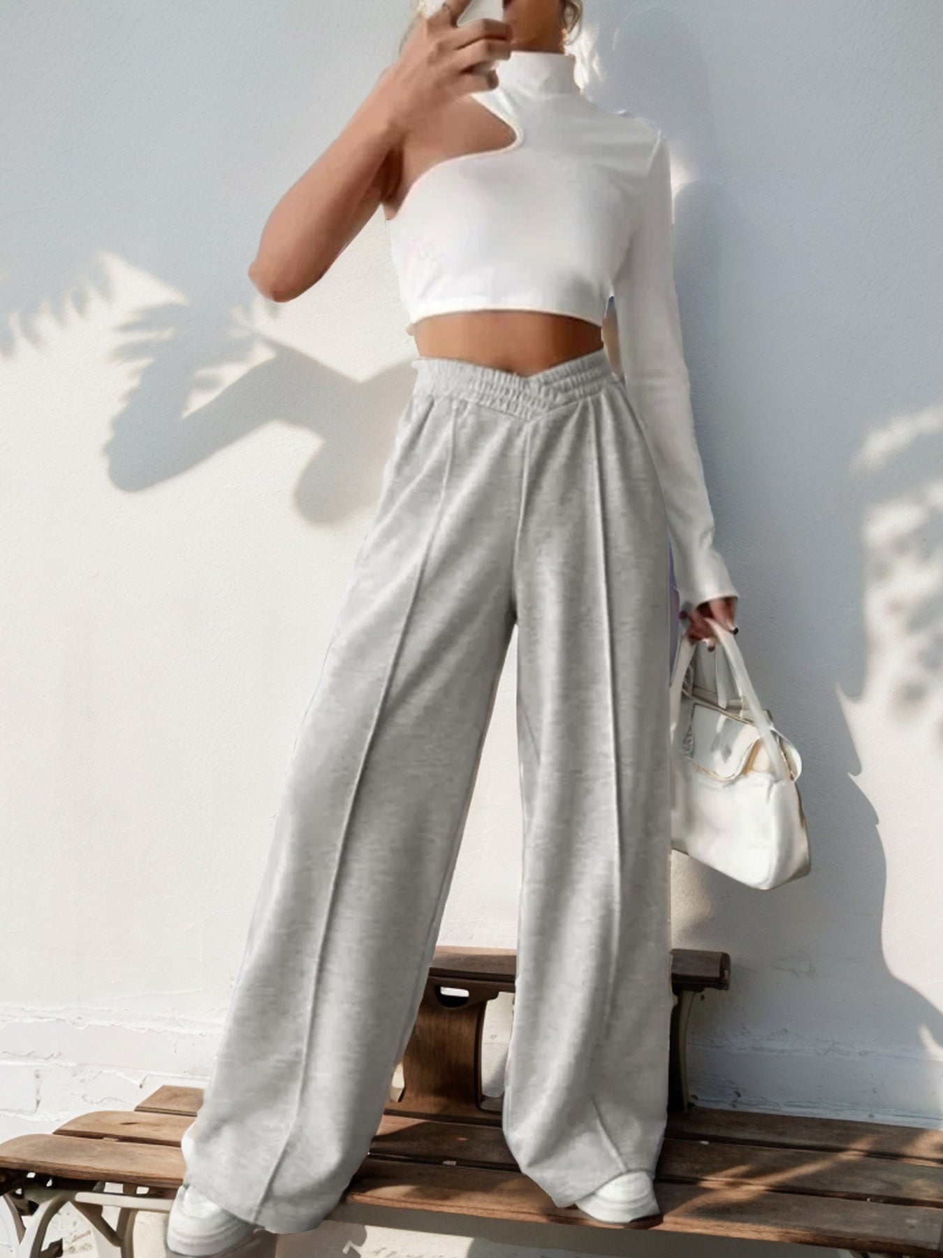 High Waist Wide Leg Lounge Pants Casual Flowy Sweatpants