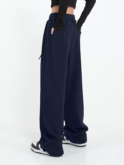 High Waist Drawstring Wide Leg Lounge Pants