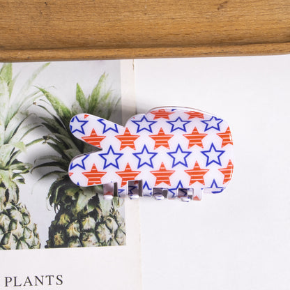 4th of July American Flag Hair Claw Clip USA