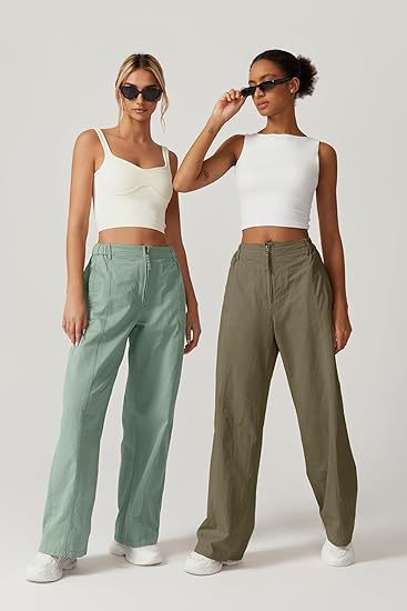 Women's High-Waisted Loose Straight-Leg Cargo Pants – Casual Streetwear