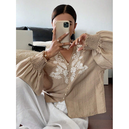 Embroidered Floral Button-Down Cardigan - Fall 2025 Women's Fashion