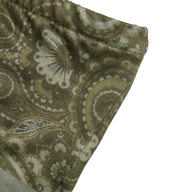 Boho Paisley Scarf Hem Bandeau Top Strapless Crop Top