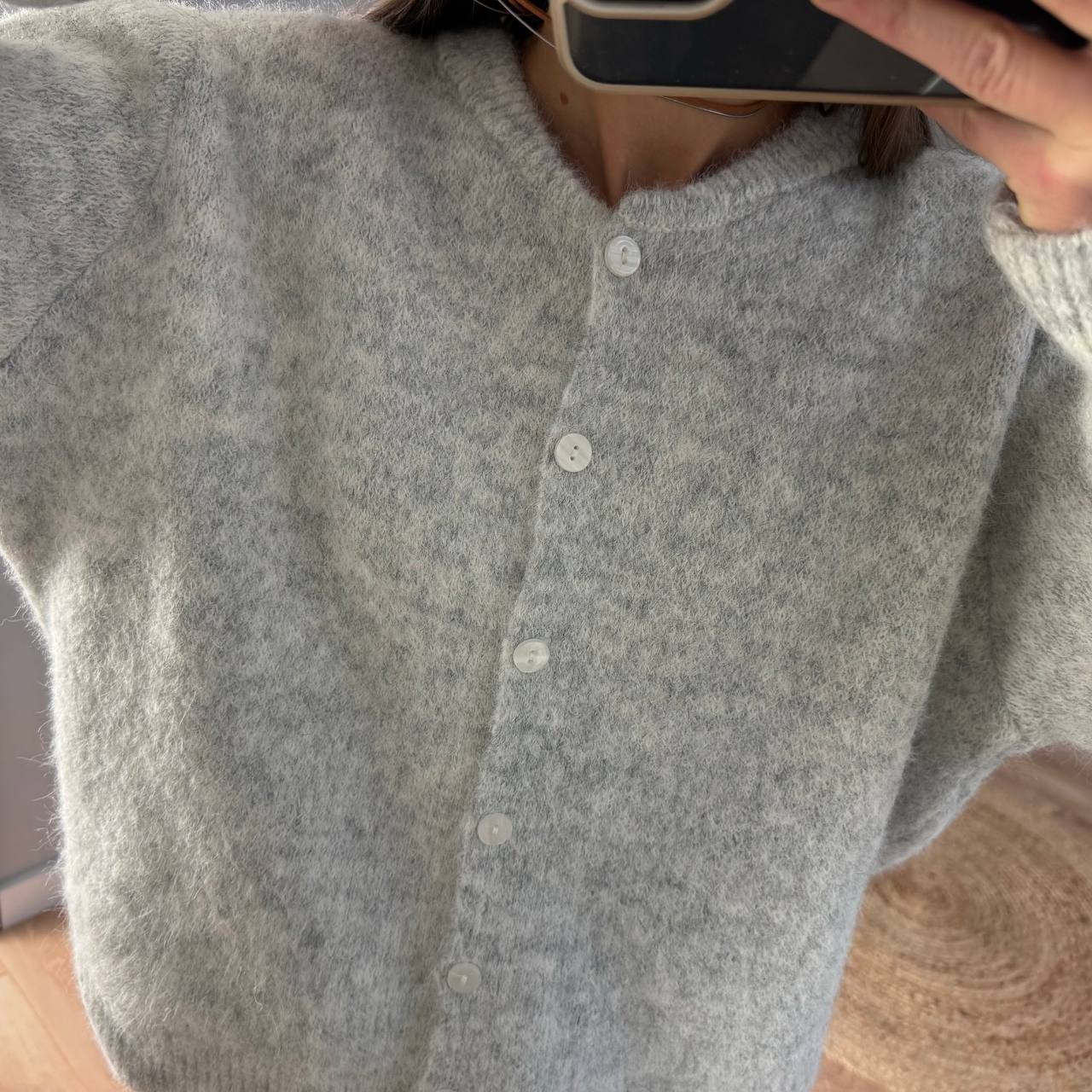 Soft Wool Blend Knit Cardigan Women Button Front Sweater