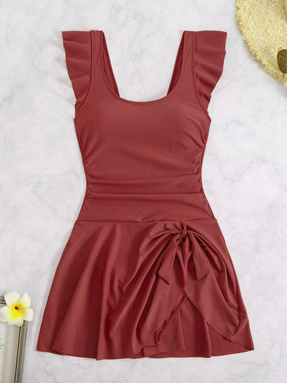2025 New Women’s Plus Size Swimsuit - Modest Skirted Swim Dress