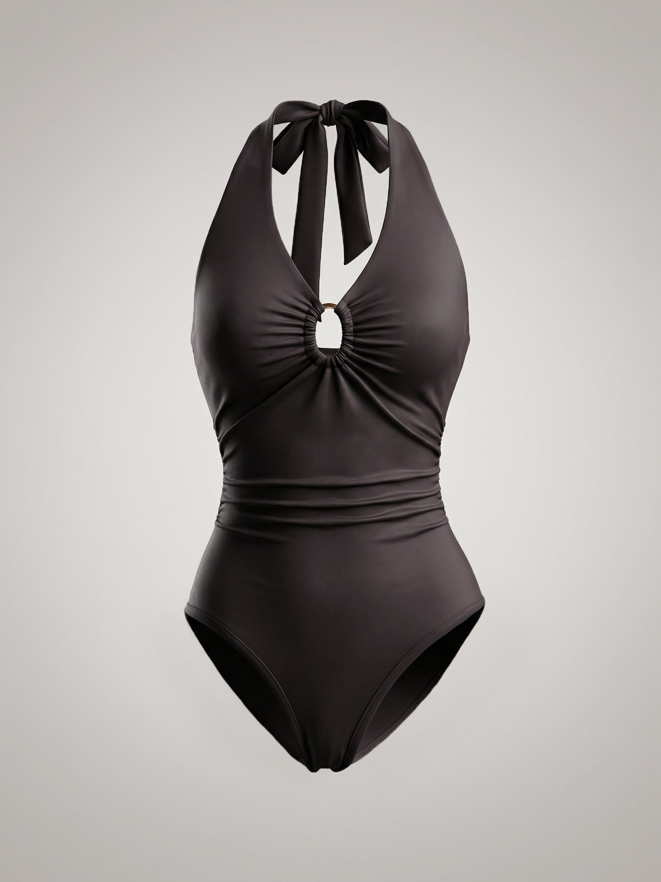 Solid Halter Cutout Bodysuit Sexy Sleeveless Bodycon Top