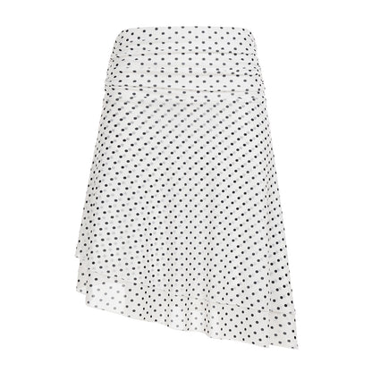 Y2K Low Rise Polka Dot Ruffle A-Line Mini Skirt