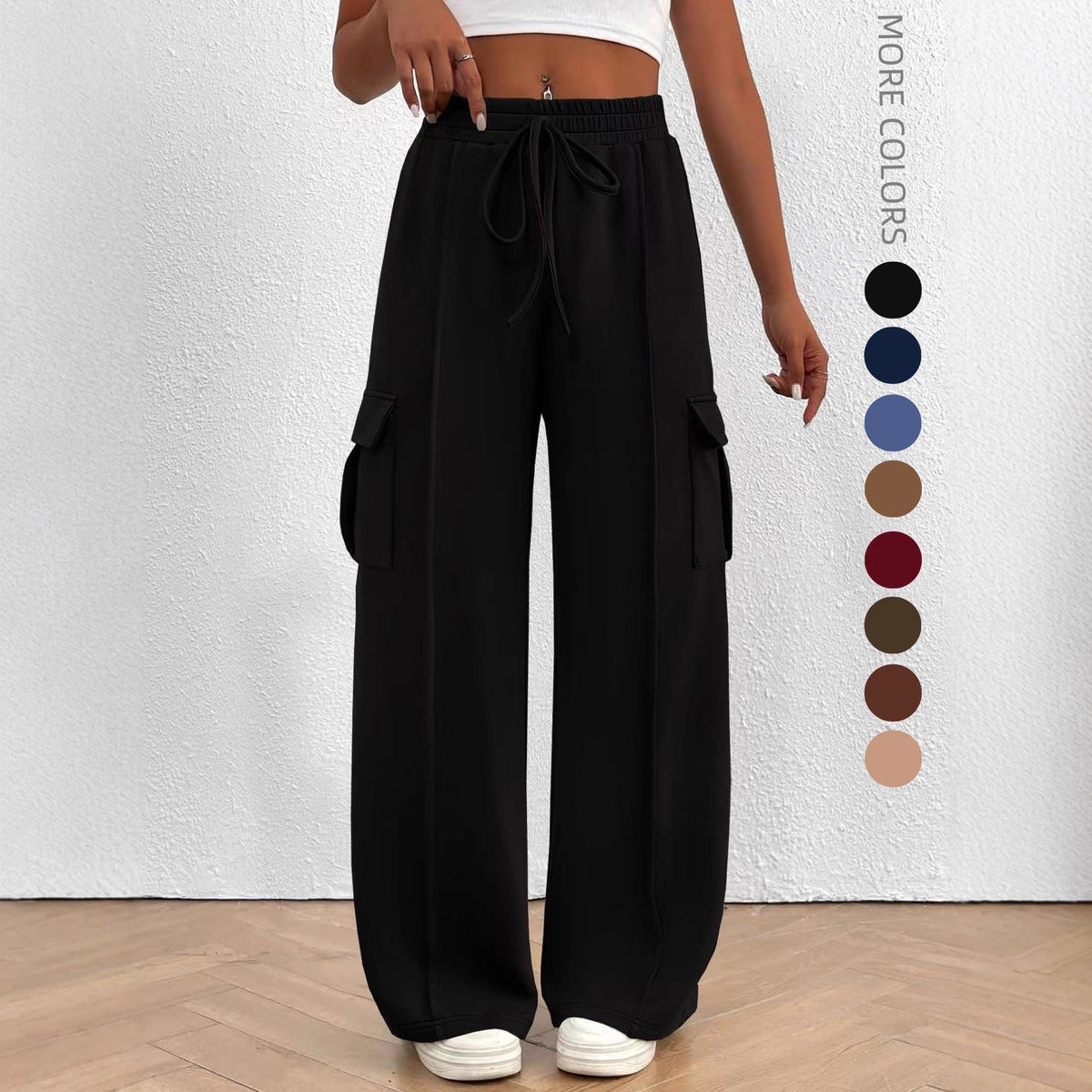 Women's Wide Leg Cargo Sweatpants with Pockets
