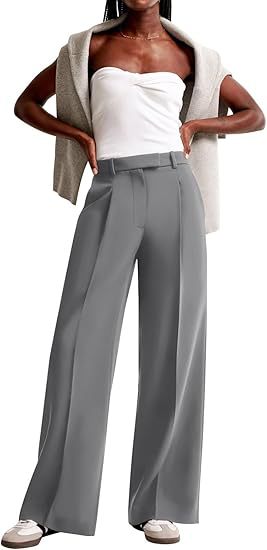 Women's High-Waisted Wide-Leg Pants – Elegant Business Trousers