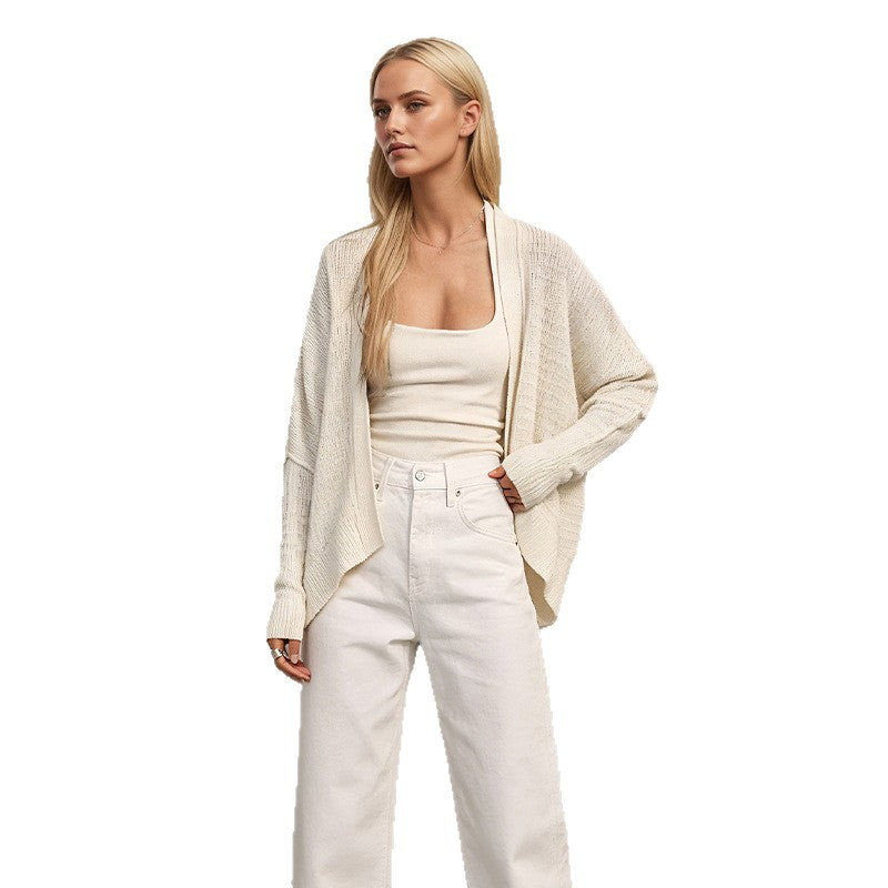 Oversized Knit Cardigan Sweater Open Front Casual Layering