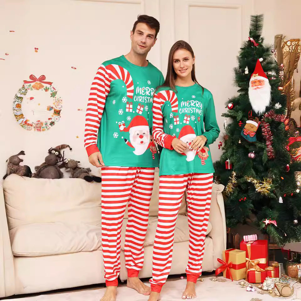 Santa Claus Deer Parent-Child Clothing Printed Loungewear Christmas Pajamas