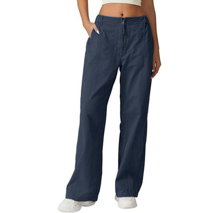 Women's High-Waisted Loose Straight-Leg Cargo Pants – Casual Streetwear