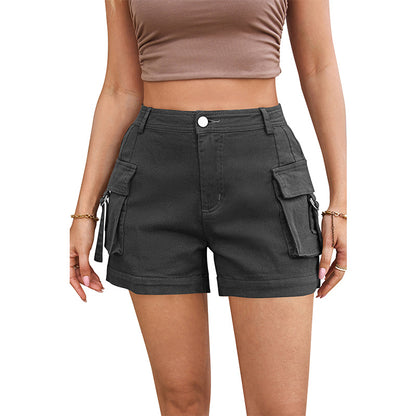 Women's High-Waisted Utility Cargo Shorts with Pockets – Trendy Summer Streetwear
