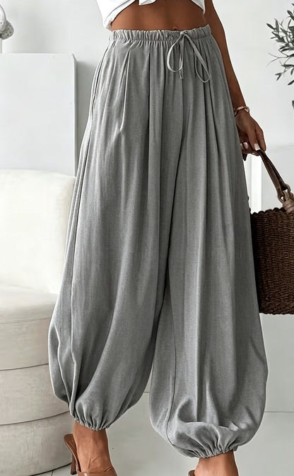 Women's Boho Drawstring Elastic Waist Harem Pants