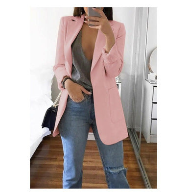 Womens Casual Blazer Long Sleeve Open Front Jacket