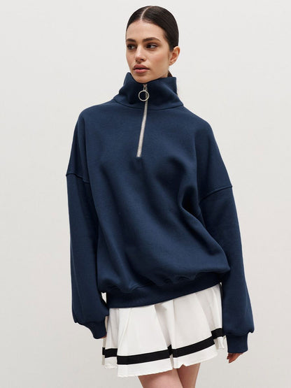 Oversized Quarter Zip Sweatshirt Women Casual Loose Fit