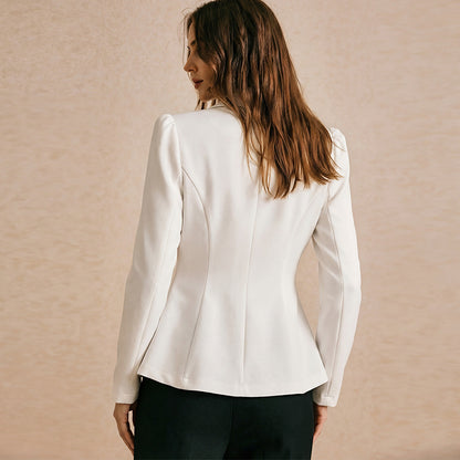 Women's Double Breasted Blazer Tailored Office Jacket