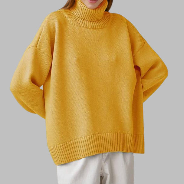 Women's Chunky Oversized Turtleneck Knit Sweater