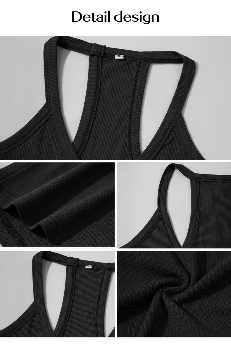 Y2K Ribbed Knit Fitted Spaghetti Strap Tank Top