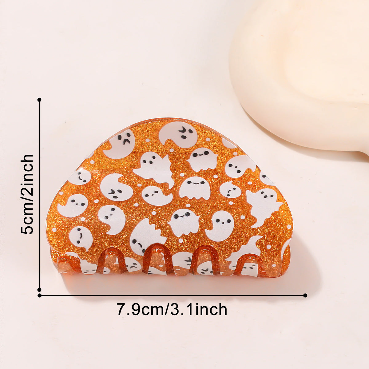 Halloween Ghost Pumpkin Claw Clips Spooky Cute