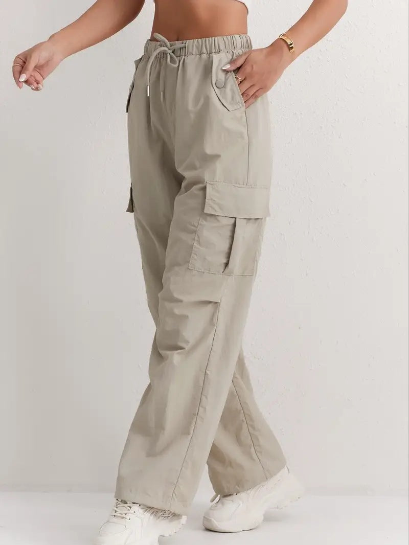 Women's High Waisted Cargo Pants Wide Leg Quick Dry Pockets