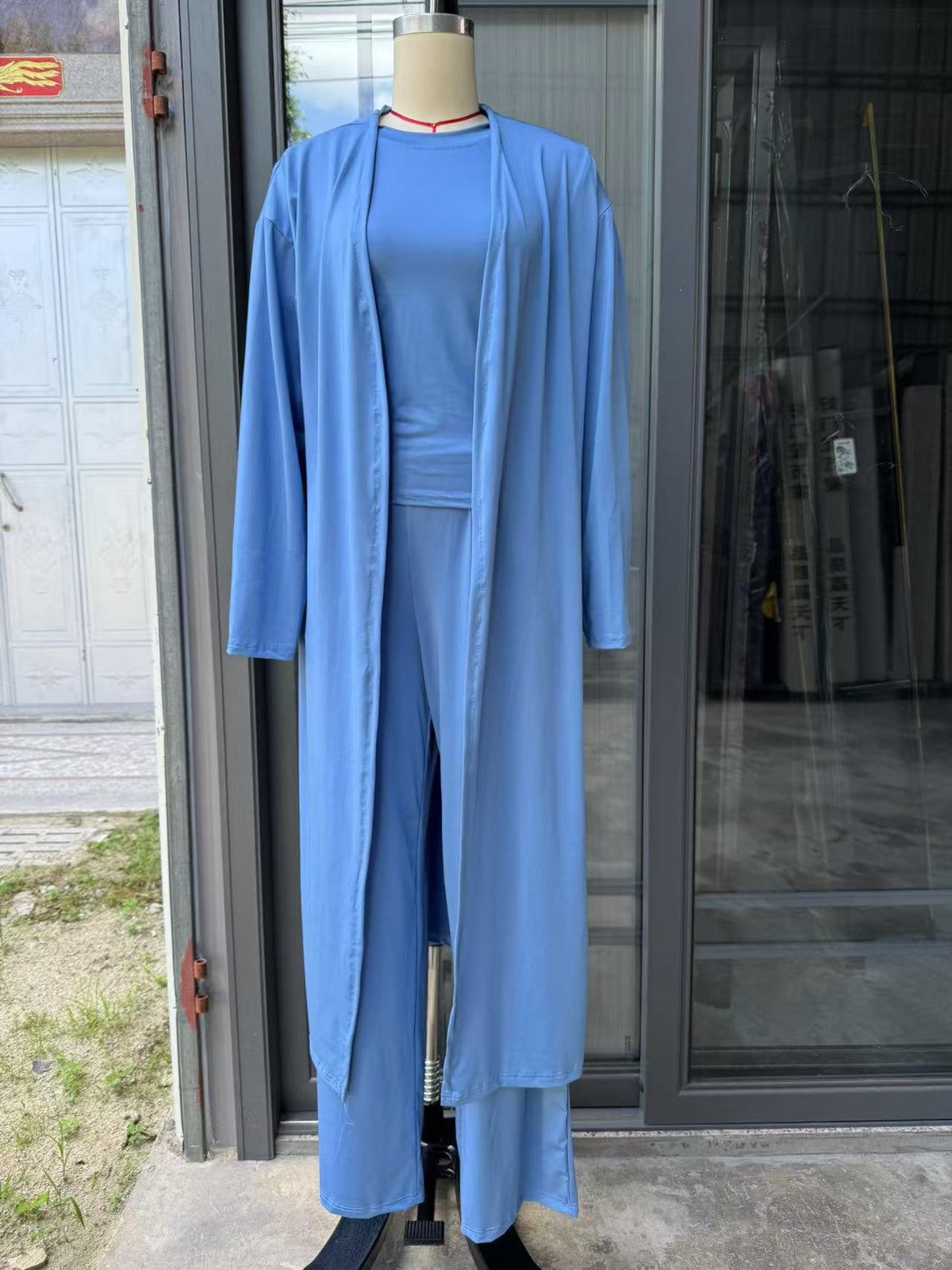 Women's Elegant Long Sleeve Wide Leg Pants Matching Set