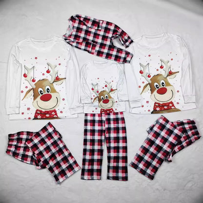 Elk Print Parent-child Long-sleeved Christmas Pajama Set