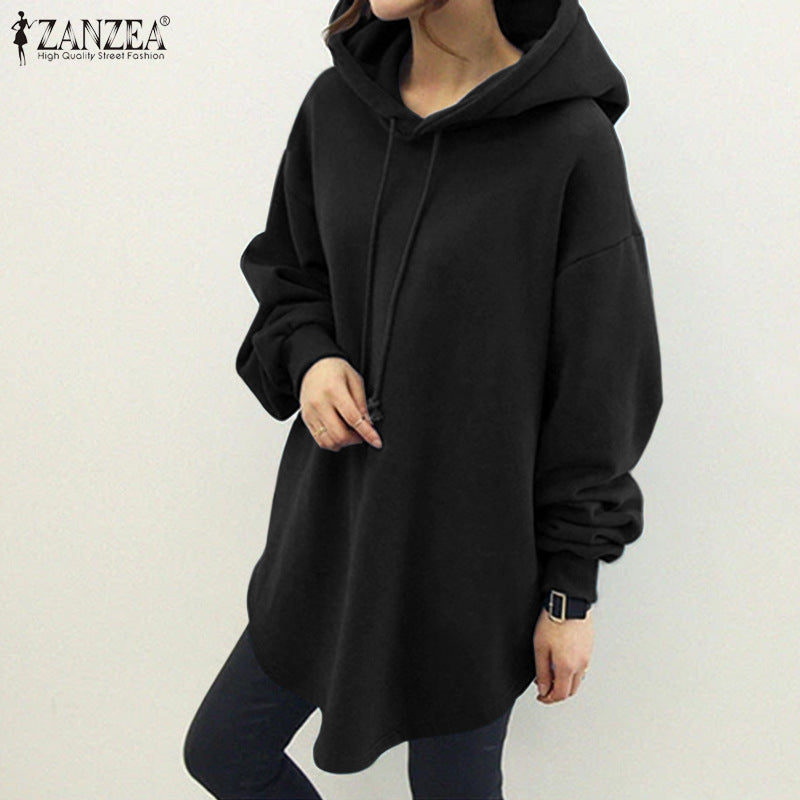 Women's Oversized Hoodie Tunic Pocket Drawstring Pullover