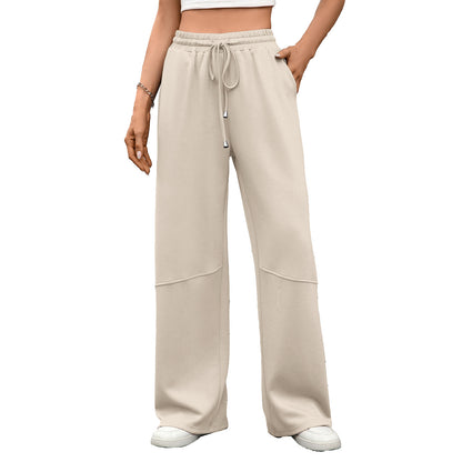 Women's Wide Leg Lounge Pants Drawstring Waist Pockets