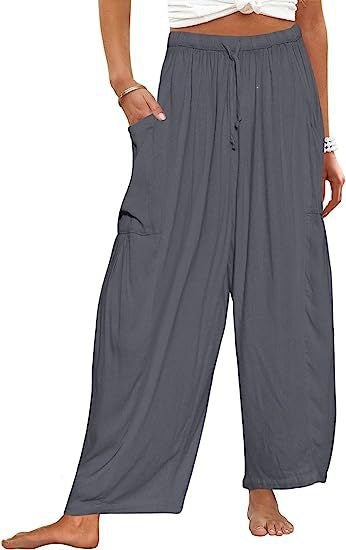 Wide Leg Linen Pants Women's High Waist Casual Loose Fit