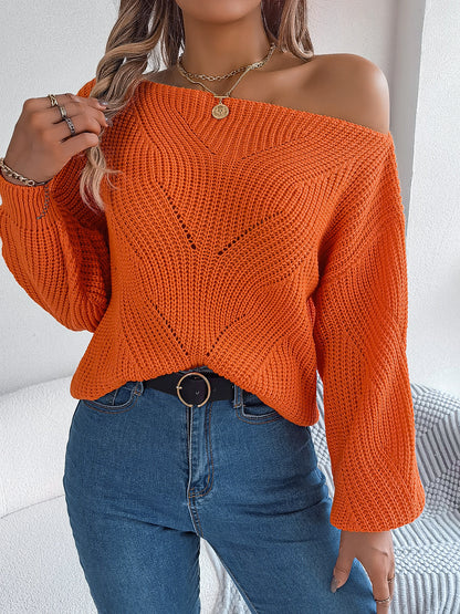 2025 Fall/Winter V-neck Cable Knit Pullover Sweater, Casual Stylish Sweater