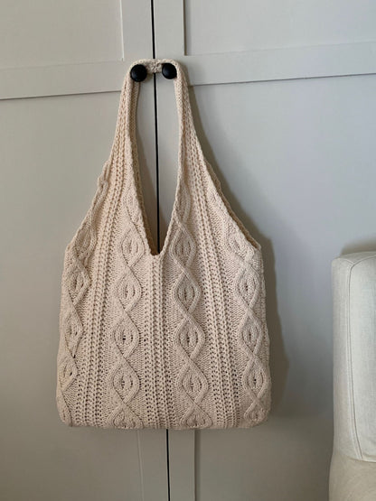 Large Tote Aesthetic Shoulder Hippie Knit Bag