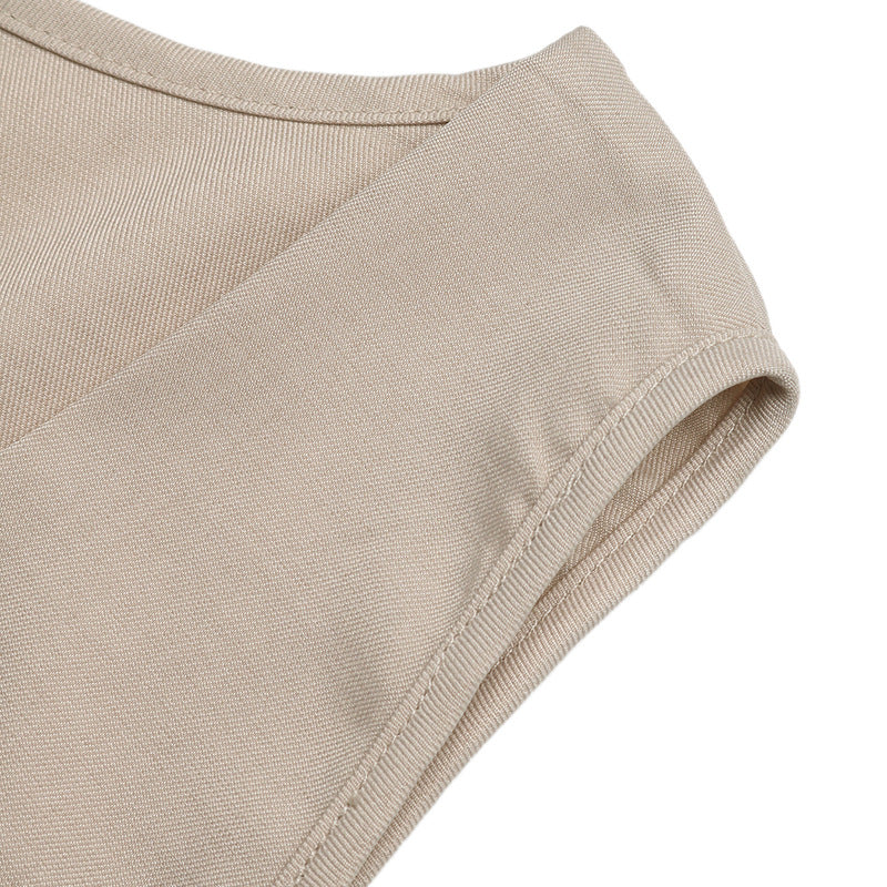 Linen Look Wrap Vest and Wide Leg Shorts Set
