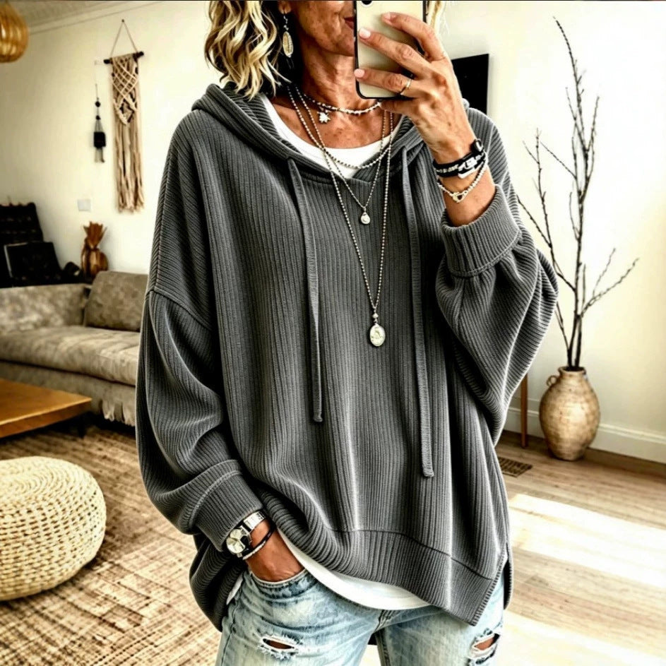Women's Oversized Knit Hoodie Pullover Casual Sweater