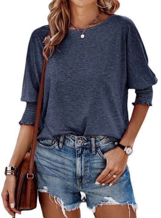 Loose Fit Round Neck Long T-Shirt Plus Size
