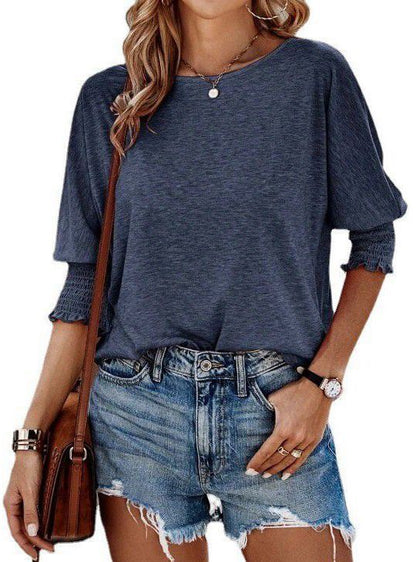 Loose Fit Round Neck Long T-Shirt Plus Size