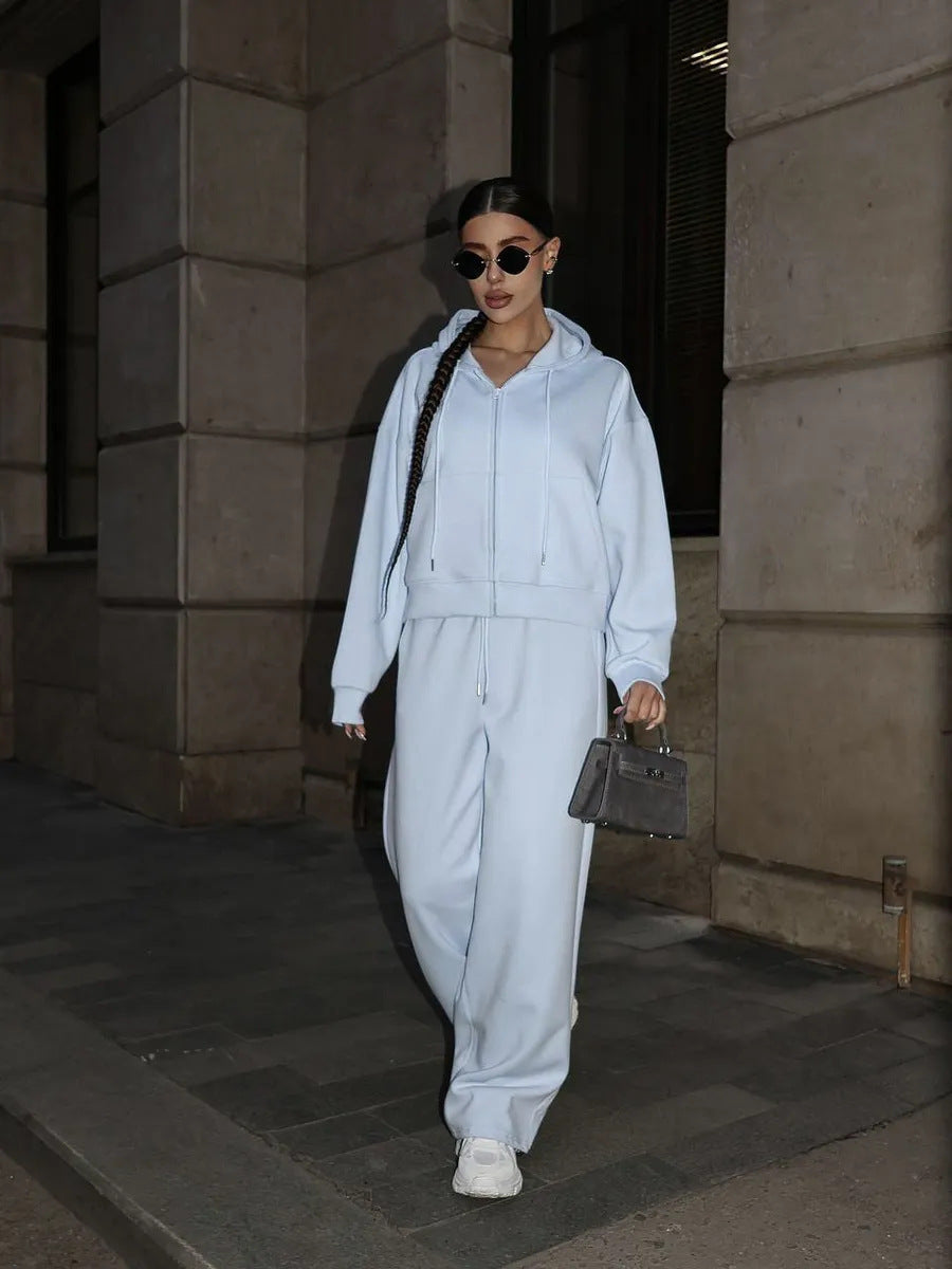 Women's Zip Up Hoodie Sweatpants Two Piece Set