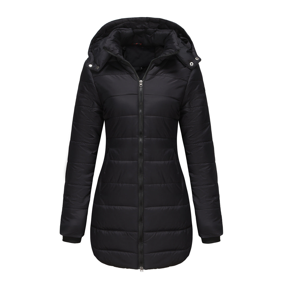 Women's Long Puffer Coat Removable Hood Winter Jacket