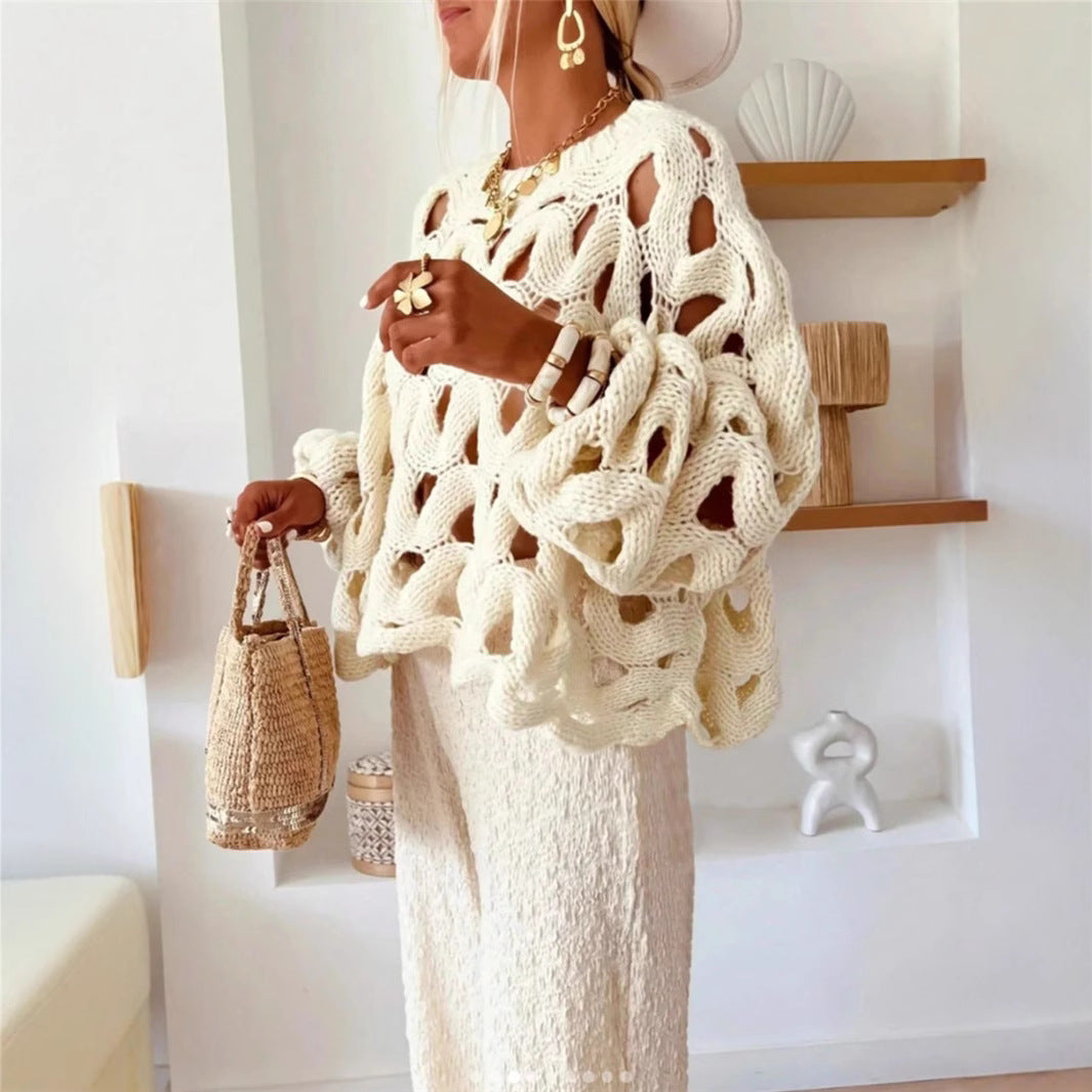 Women's Oversized Crochet Sweater Beach Cover Up