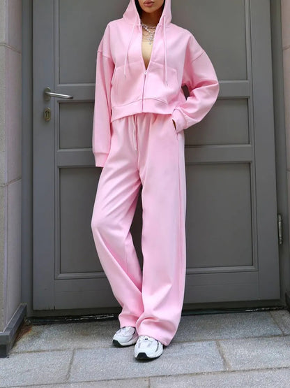 Women's Zip Up Hoodie Sweatpants Two Piece Set