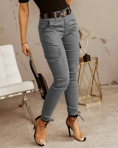 Women's Skinny Cargo Pants Drawstring Utility Cotton