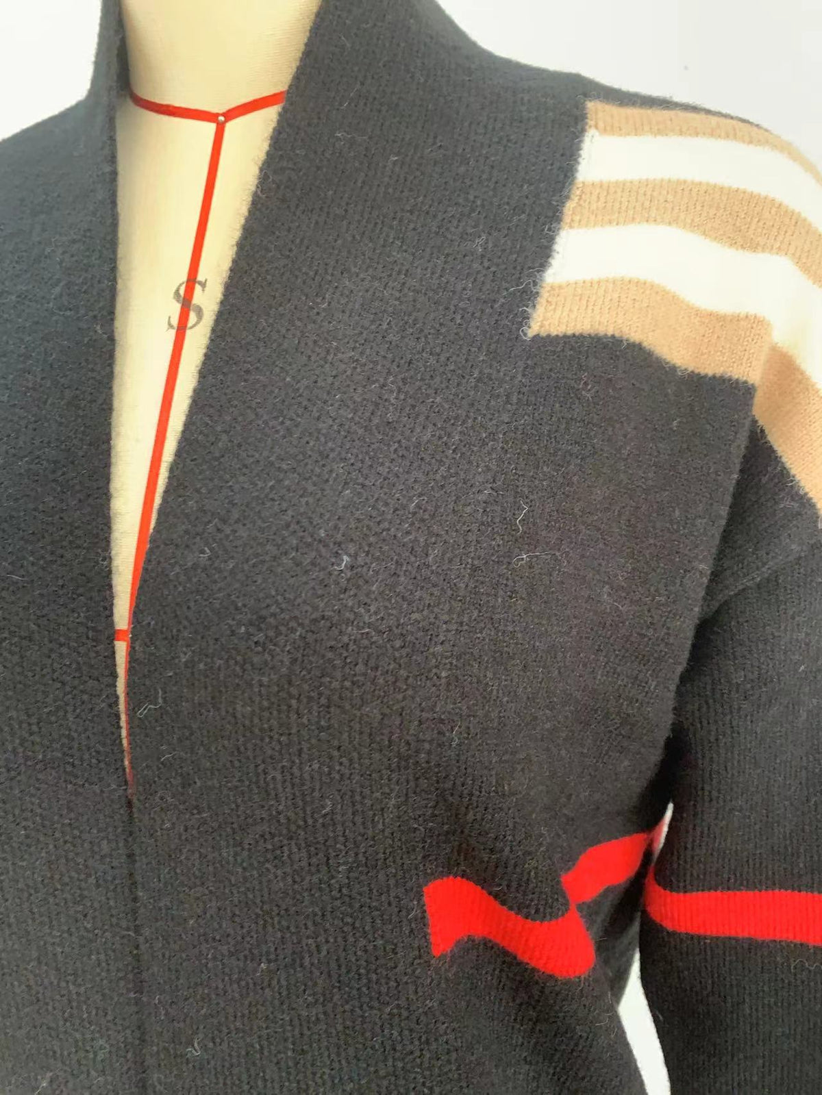 Women's Striped Long Cardigan Open Front Oversized
