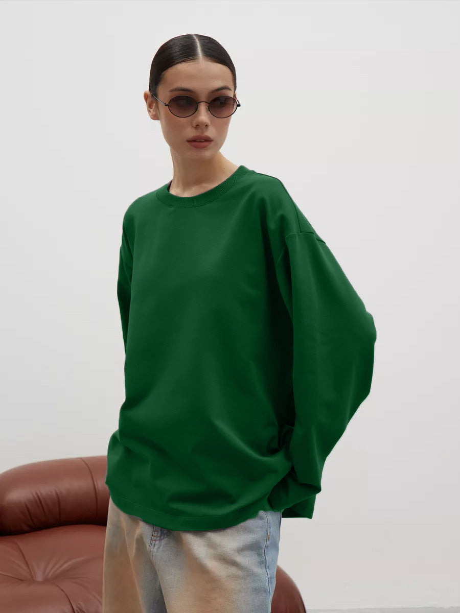Heavyweight Cotton Long Sleeve Crewneck Oversized T Shirt